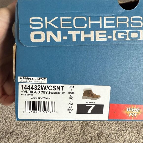 Skechers Suede Boots Women's Chestnut On-the-GO City 2 Winter Fling Size 7 - Picture 10 of 11